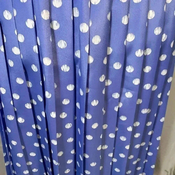 Vintage 1980’s Leslie Faye 3 Piece Set Sky Blue With Polka Dot Pleated Skirt - Picture 3 of 7